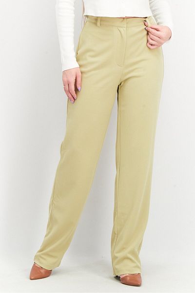 NA-KD Women Regular Fit Solid Suit Pants, Sage Green