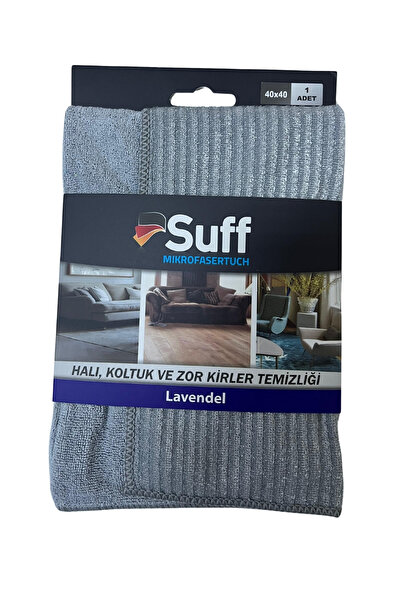 Suff Lavanta Mikrofiber Halı, Koltuk ve Zor Kirler Temizlik 40 x 40 cm, Gri