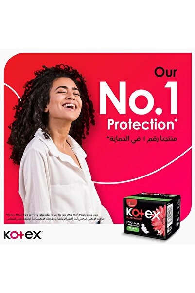 Kotex Maxi Protect Thick Pads, Super Size Sanitary Pads with Wings, 10 Sanitary Pads ( 3 Packs )