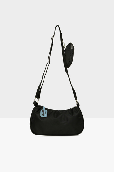 Bagmori Μαύρο Γυναικείο Πορτοφόλι Σατέν Μπαγκέτα Μ 000008576