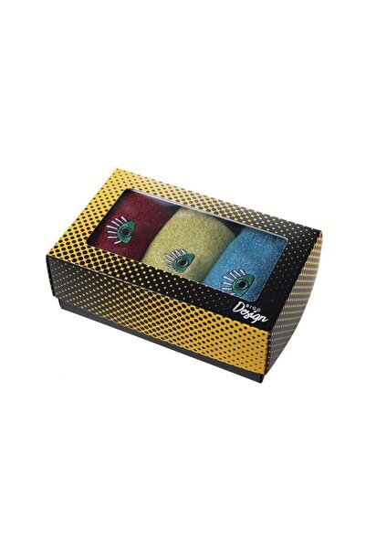 Biggdesign My Eyes in You Glitter Γυναικείες κοντές κάλτσες 3 τεμαχίων