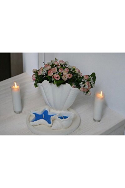 ELBUCOLECTION Set vază și suport pentru lumânări cu midii