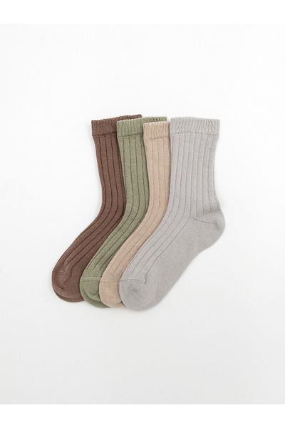 KARAMİLA 4-Piece Children's Socks 100% Cotton Seamless / Baby and Children's Socks