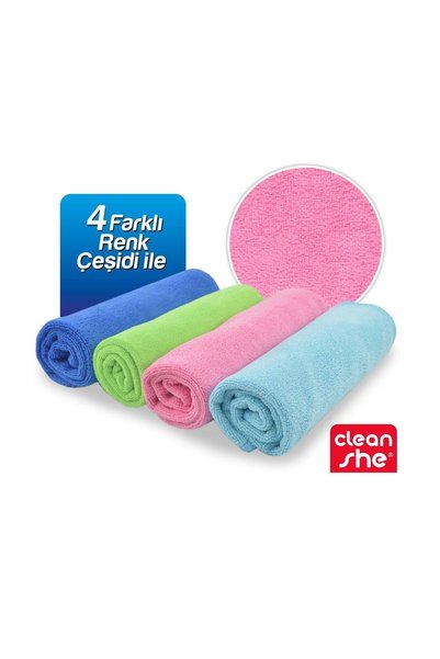 clean she Universal Microfiber Cleaning Cloth Set of 4 50x70
