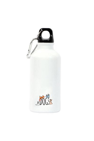 Biggdesign Dogs Aluminum Flask with Carabiner 400 ml