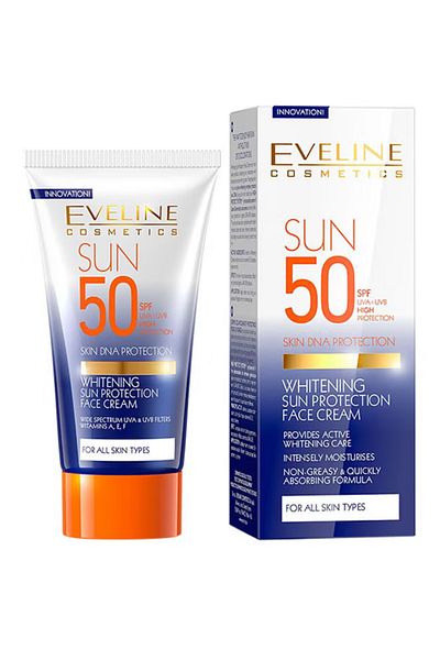 Eveline Cosmetics Whitening Sun Protection Face Cream, With Spf 50 & Skin Dna Protection 50ml