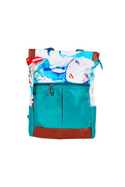ANEMOSS Türkisfarbener Sailor Girl Laptop-Rucksack mit Muster, lässig/täglich, Nr