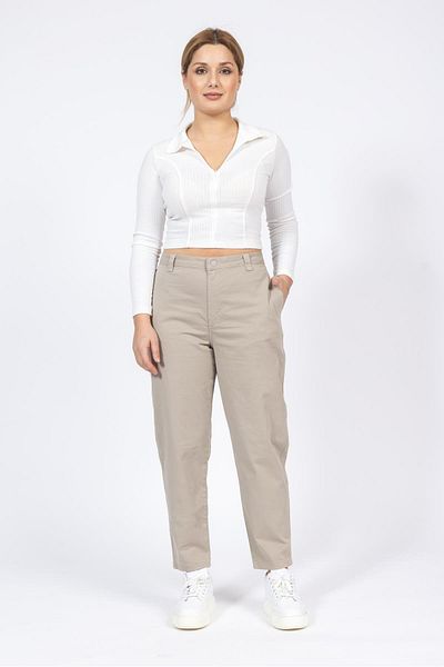 Villager&Son Αποθηκευμένο Gabardine Canvas Παντελόνι 24y kso CREAM