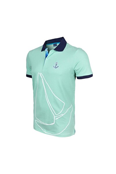 ANEMOSS Вітрильна м'ятна чоловіча футболка з коміром поло