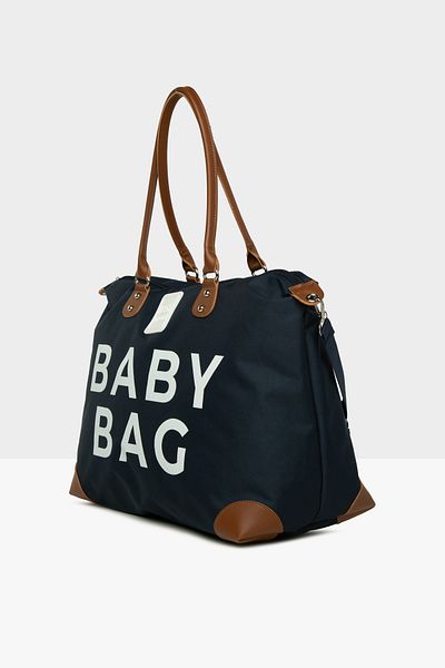 Bagmori Navy Blue Baby Bag Printed Garnished Mother Baby Bag m 000008582