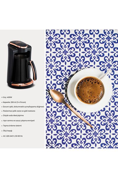 Any Morning Lı23201s Türkische Kaffeemaschine mit Stahl-Kaffeekanne