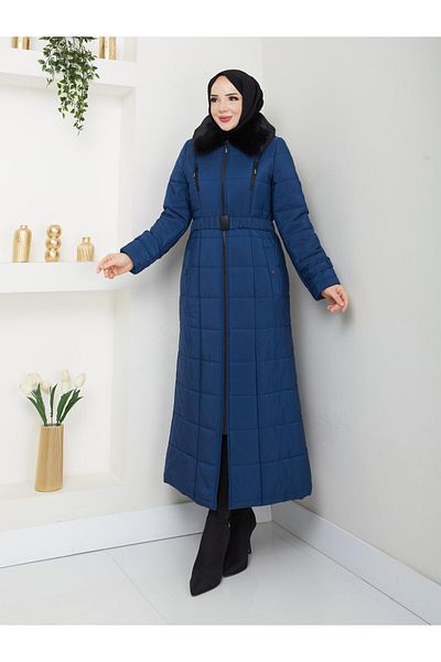 Doque Araboy 125 cm Hijab Gonflabil Matlasat Palton de iarna pentru femei cu blana 67032