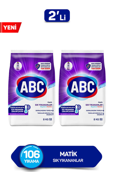 ABC Matik Sık Yıkananlar 8Kgx2