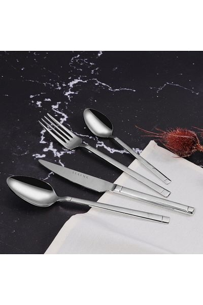 Serenk Barcelona Stahlgabel-Löffel-Messer-Set 24-teilig