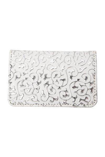 NEKTAR 70401Ptn08A Pu Leather Business Card Holder Embossed White