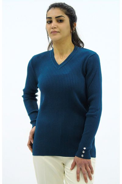 Tuğra V-Neck Knitted Sweater