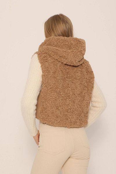 Coral Antique Vision Hooded Plush Vest
