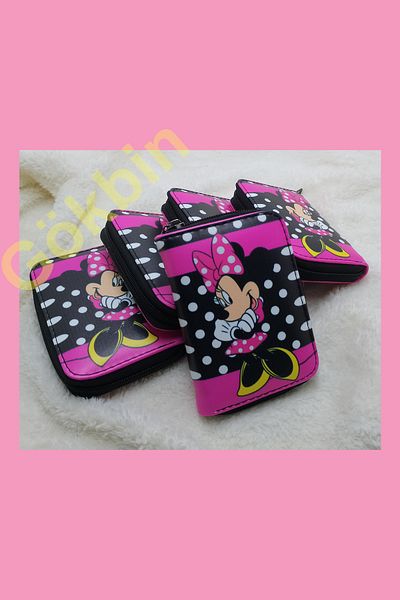 Gökbin Female Children Polka Dot Wallet Minie Miki Mouse Hello Kity Cat Heart Cute Design Wallet 1Pcs