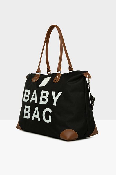 Bagmori Black Baby Bag Printed Garnished Mother Baby Bag m 000008582