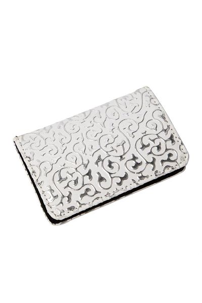 NEKTAR 70401Ptn08A Pu Leather Business Card Holder Embossed White