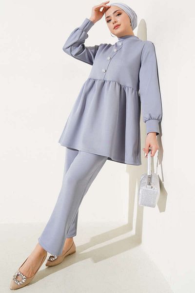 VOLT CLOTHİNG Women's Stone Button Scuba Double Suit