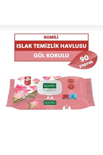 Komili 90Pcs X 3- Rose Scented Wet Towels - General Use