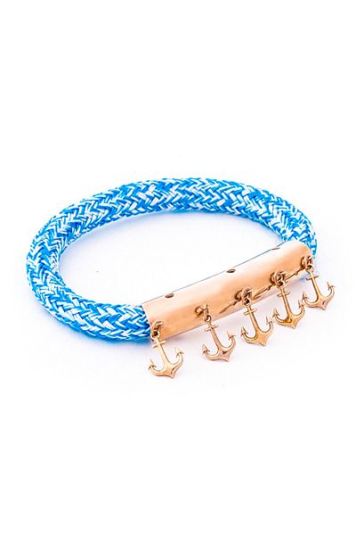 ANEMOSS Anchor Design Blue Rope Women's Bracelet