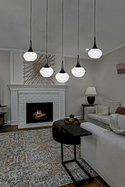 Fer Avize Belma Modern Avize Oturma Odası Yatak Odası Salon Cafe Iç Mekan 5li Sıralı