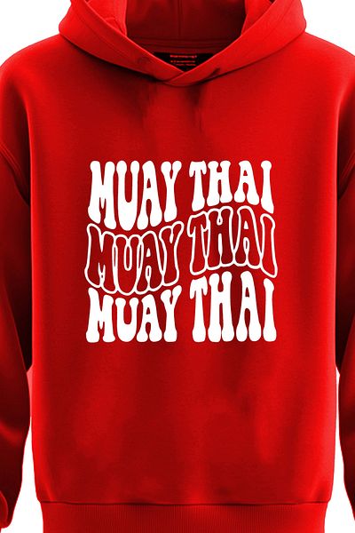TOP GLORY Суитшърт с качулка и щампа за муай тай - 3-прежден суитшърт MTHAI2271