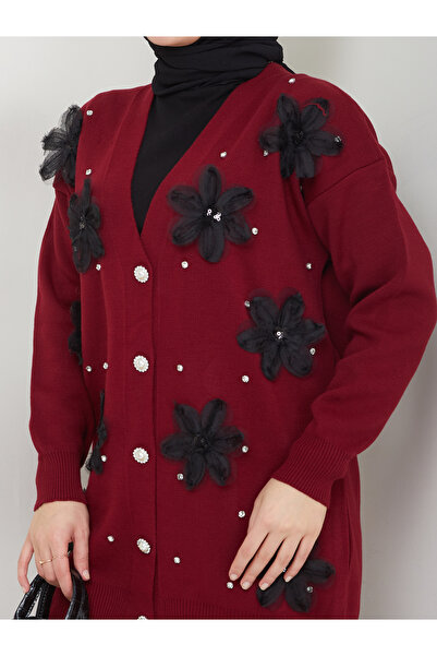 VOLT CLOTHİNG Női virágos hímzésű kötöttáru dupla készlet