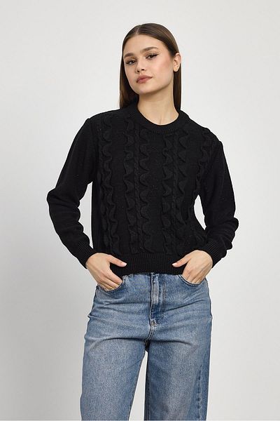 Rays 24364 Pulover cu volane cu sclipici negru