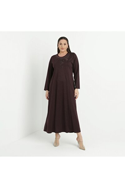 CTK Tekstil Yün Anne Elbise Kışlık Kumaş Büyük Beden Rahat Kalıp