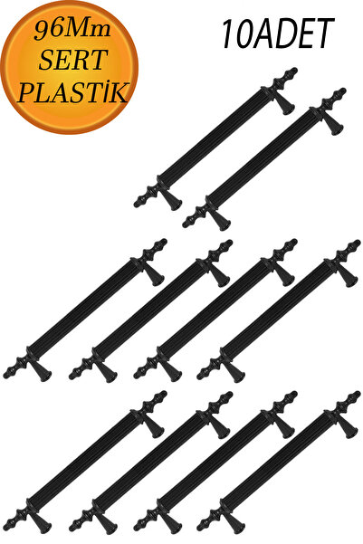 NUBLADO (TVRDA PLASTIKA) Zeus 96 mm crne ručke za kuhinjske ormariće i ladice...