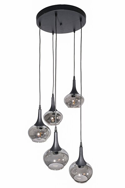 Fer Avize Belma Modern Avize Oturma Odası Yatak Odası Salon Cafe Iç Mekan 5li Sarkıt