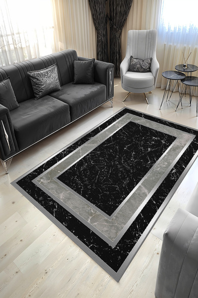 YTR HOME Dijital Baskı Yıkanabilir Kaymaz Taban Dekoratif Salon Mutfak Halısı...