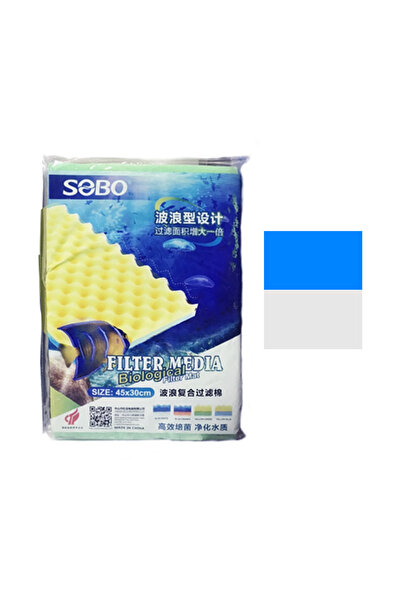 Sobo فلتر إسفنجي 45x30x2 أزرق أبيض