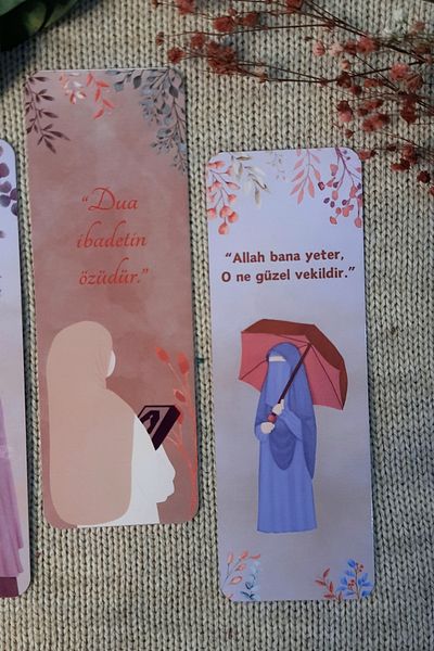 Burak Baskı Tasarım Ahsen, Grace Rain, Lavender, Green Hijab Girl Σελιδοδείκτης (ΣΕΤ 4) Ραμαζάνι, Κορίτσια Hijab