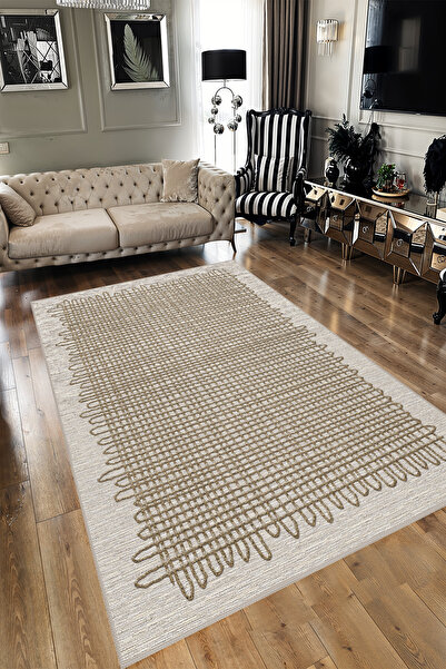 YTR HOME Dijital Baskı Yıkanabilir Kaymaz Taban Dekoratif Salon Mutfak Halısı...