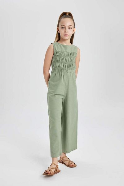 DeFacto Girls Sleeveless Cotton Long Jumpsuit C0535A8