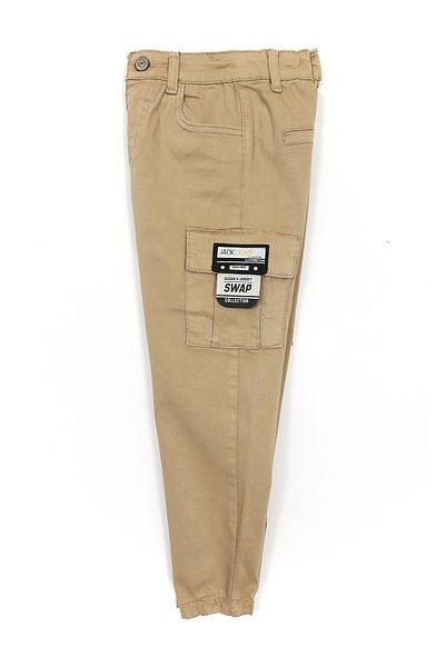 DobaKids Παντελόνι Jogger Boy's Gabardine - Cargo Pocket, Camel