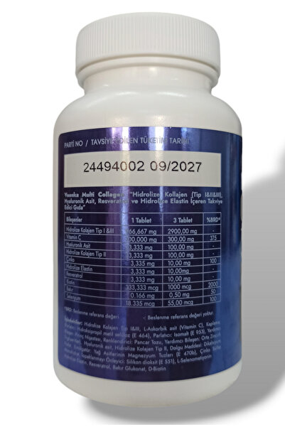 Voonka Multi Collagen Powder Hidrolize collagen 90 Tablet