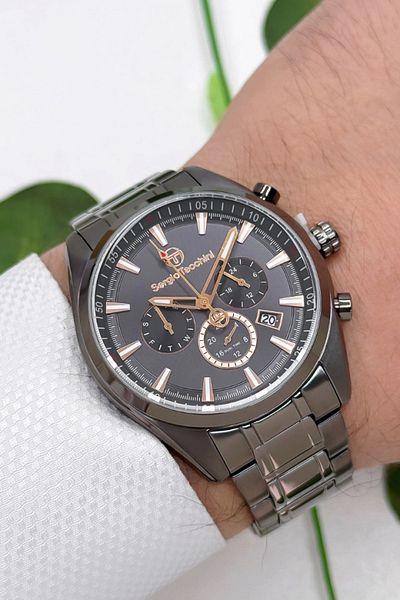 Sergio Tacchini Men's Smoked Wristwatch - Steel Band & Case, St.1.10161-6 Zmst003