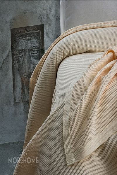 MORE HOME Honey Patterned Single 100% Cotton Pike 175×240 Cream