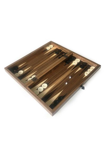 Star Oyun Star Aegean Solid Wood Checkered Backgammon Large