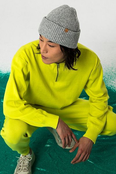 Nordbron Ανοιχτό γκρι Unisex πλεκτό Beanie - Μαλακό απλό σχέδιο, ριμπ πόζι με λεπτομέρεια λογότυπου