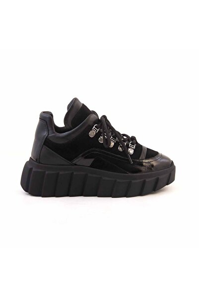 Rouge Women's Genuine Leather Thermo Sole Black Suede Sports & Sneaker Shoes
