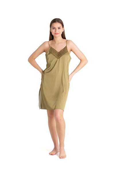 U&ME Green Satin Line Nightgown and Dressing Gown Set of 2