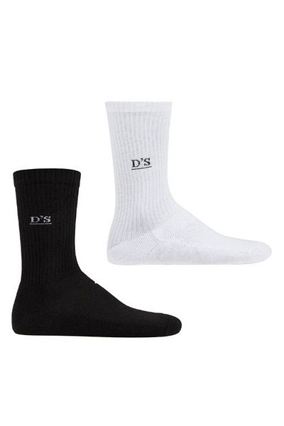D'S Damat Men's Sports 2-Piece Socks Black-White