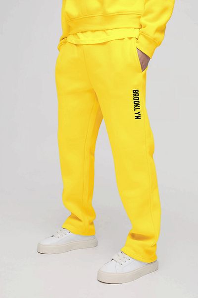 Superlife Pantaloni de trening pentru bărbați Superlife, cu 3 fire groase, cu imprimeu Brooklyn