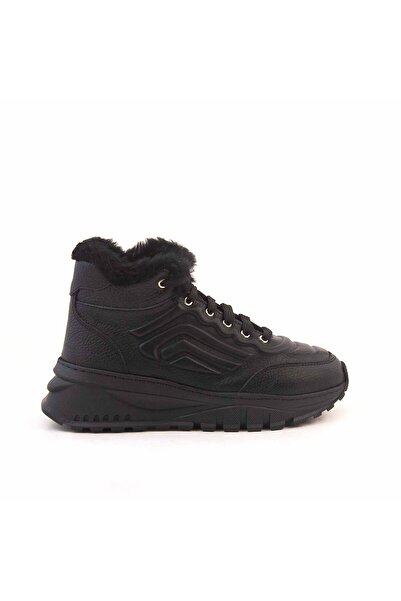 Rouge Women's Genuine Leather Thermo Sole Black Casual Shoes